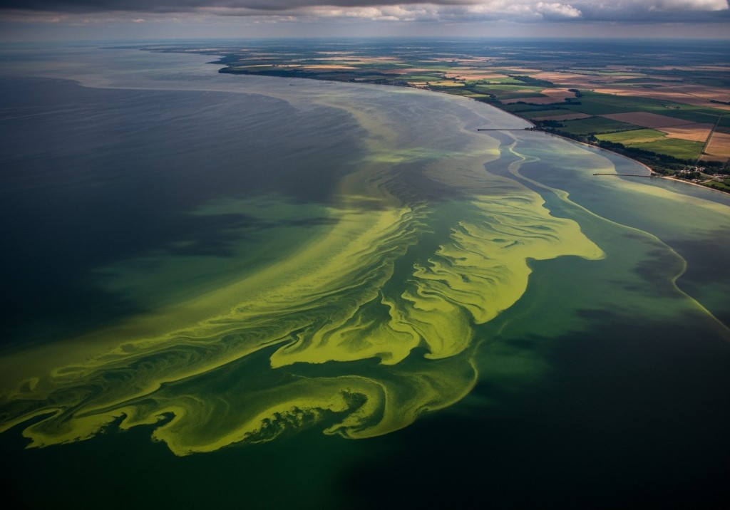 Agricultural runoff entering the ocean